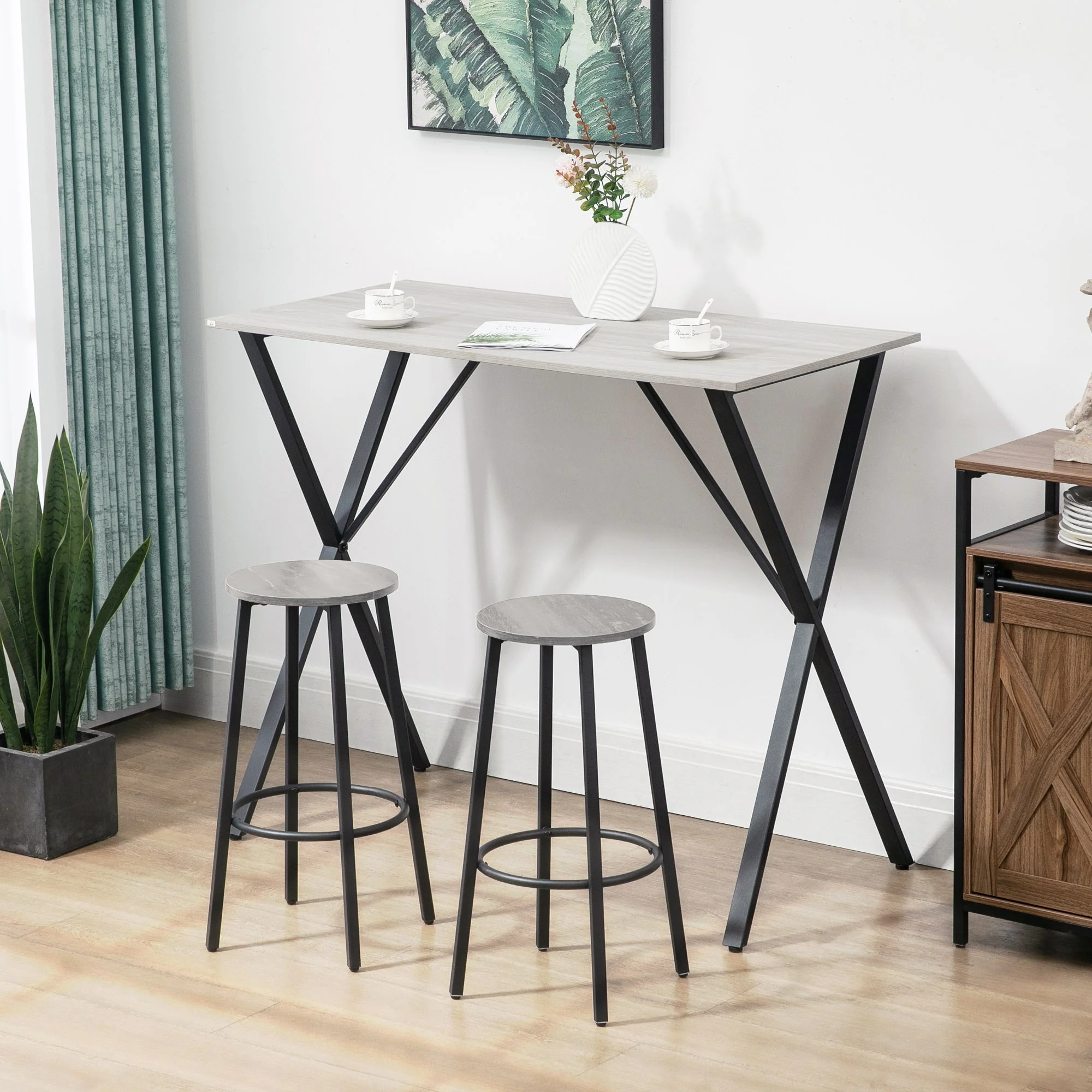 120 cm Rectangular Bar Table for 4 People - Image 2
