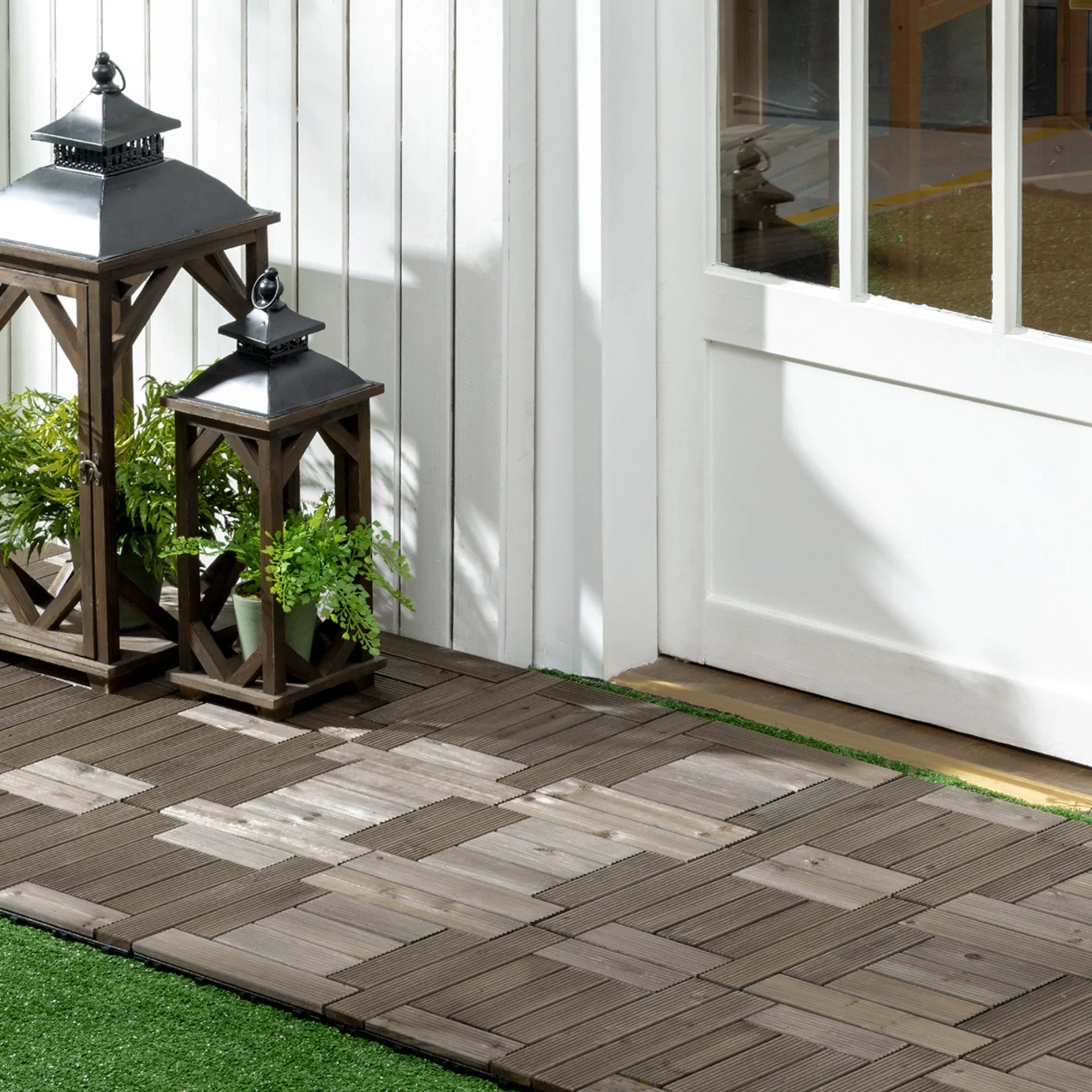 27-Piece Wooden Interlocking Decking Tiles - Image 2
