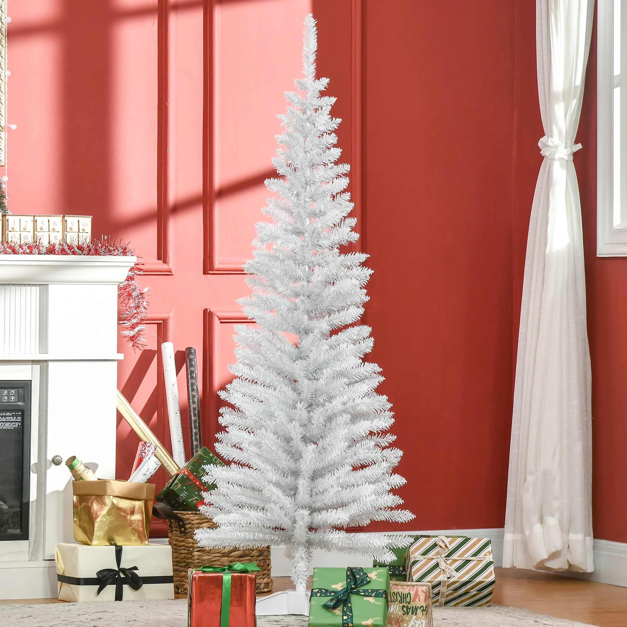 5ft Christmas Tree Artificial - White Slim 294 Tips - Image 8