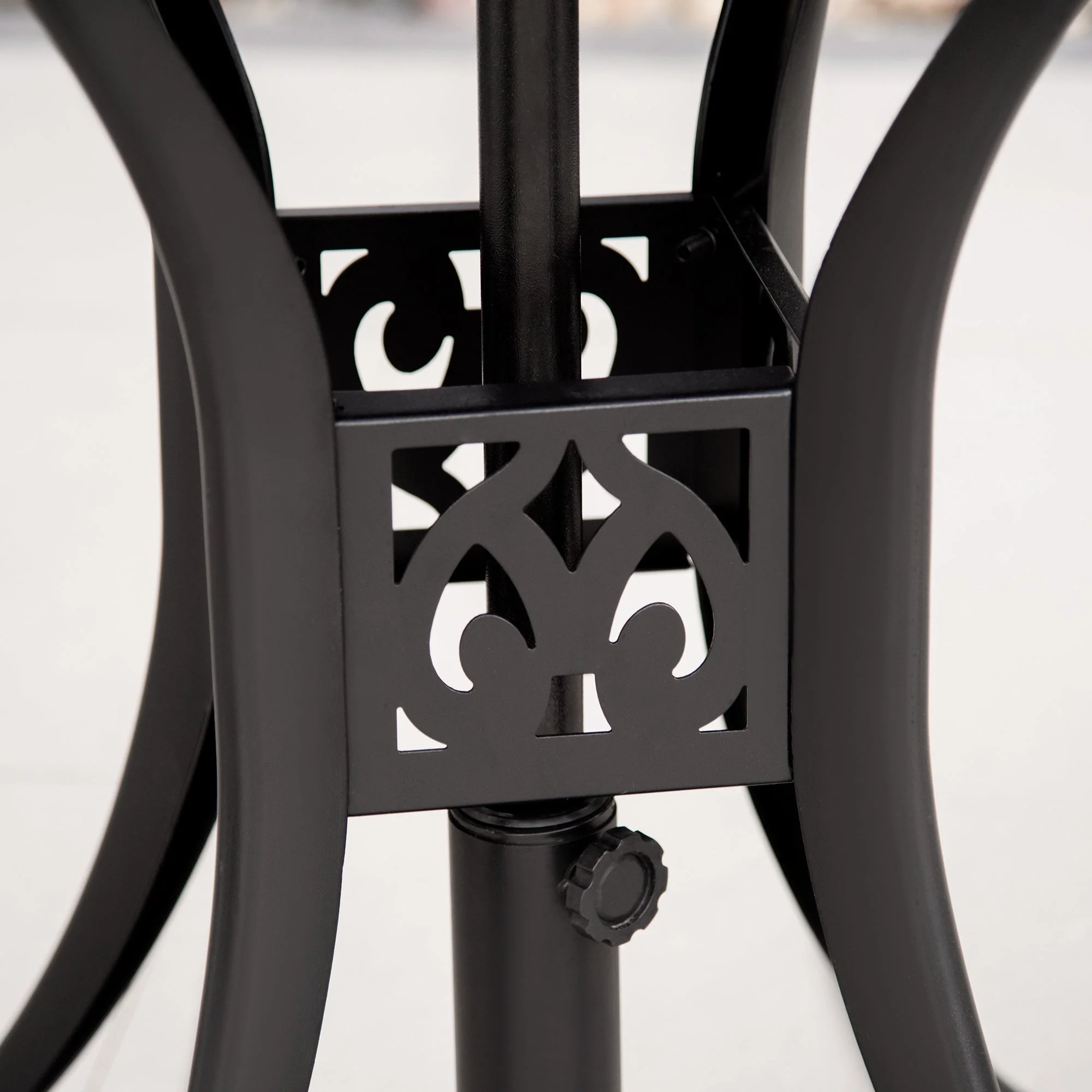 78cm Round Garden Dining Table Bistro Set with Parasol Hole - Image 9