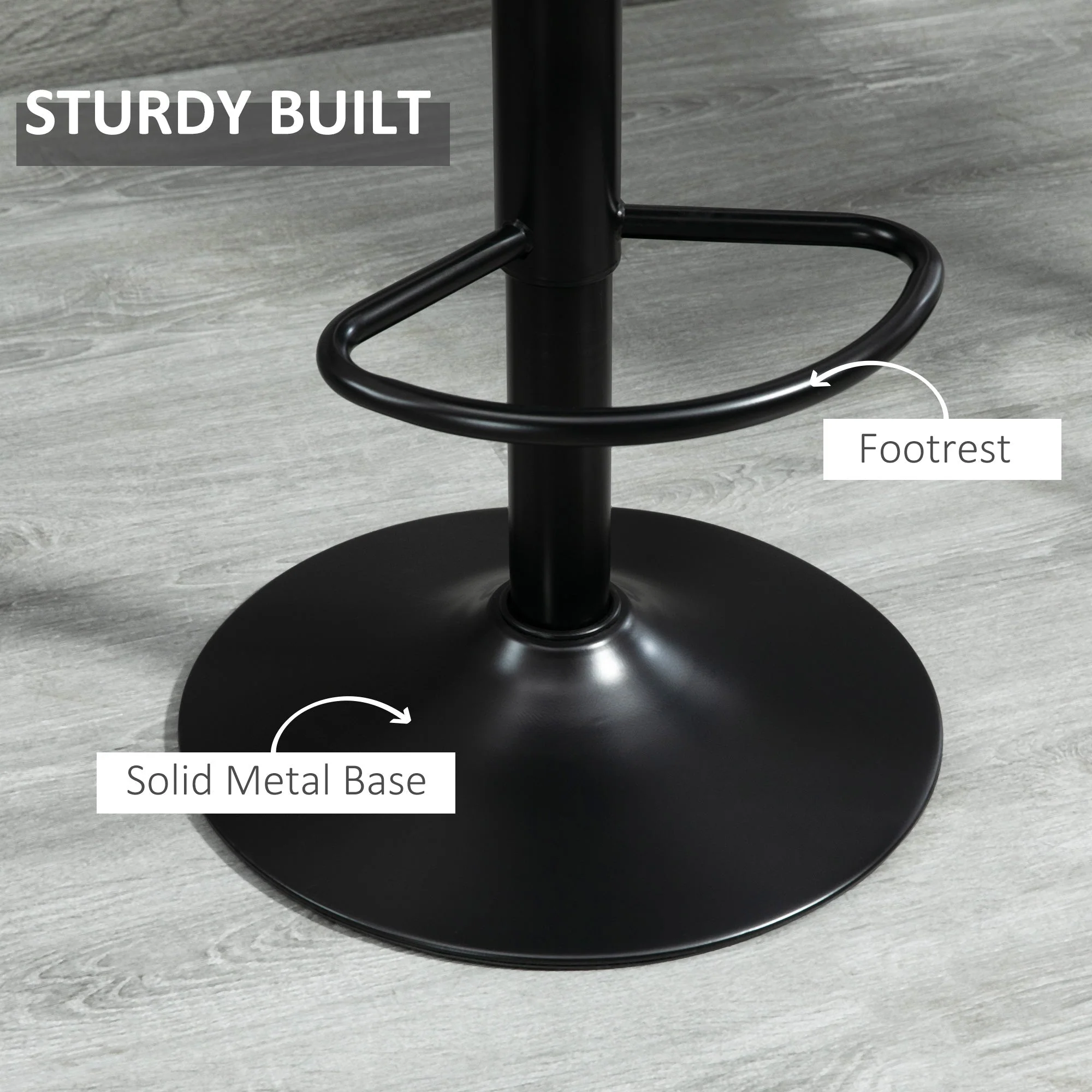 Adjustable Bar Stools Set of 2 Counter Height Barstools Dining Chairs 360° Swivel with Footrest for Home Pub - Image 6