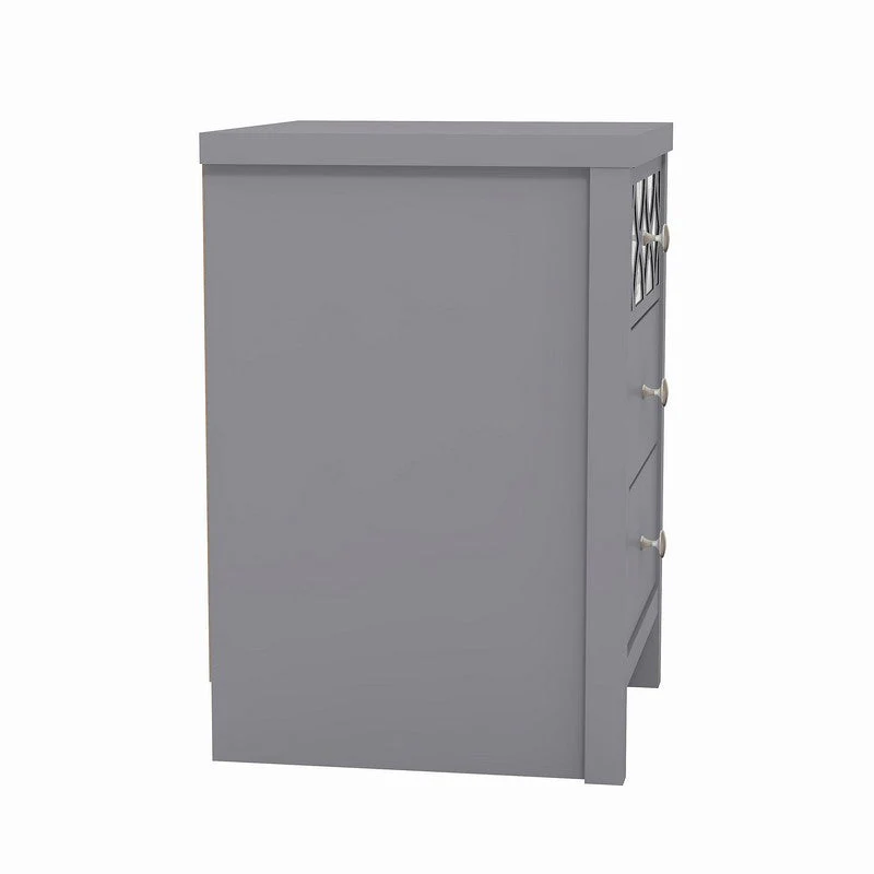 Arianna Slim Bedside Table Grey 3 Drawers - Image 5