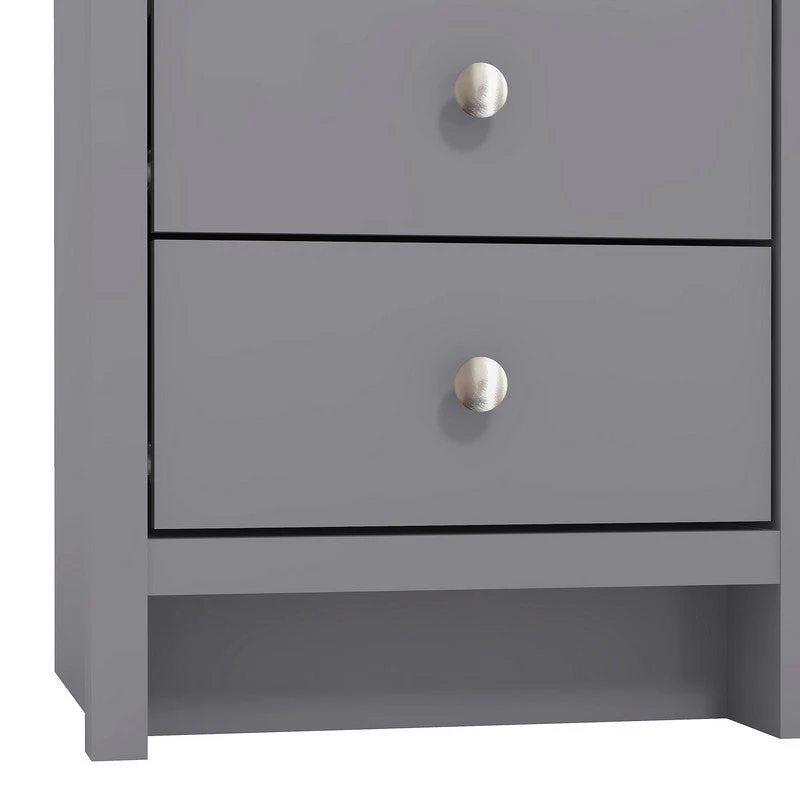 Arianna Slim Bedside Table Grey 3 Drawers - Image 7