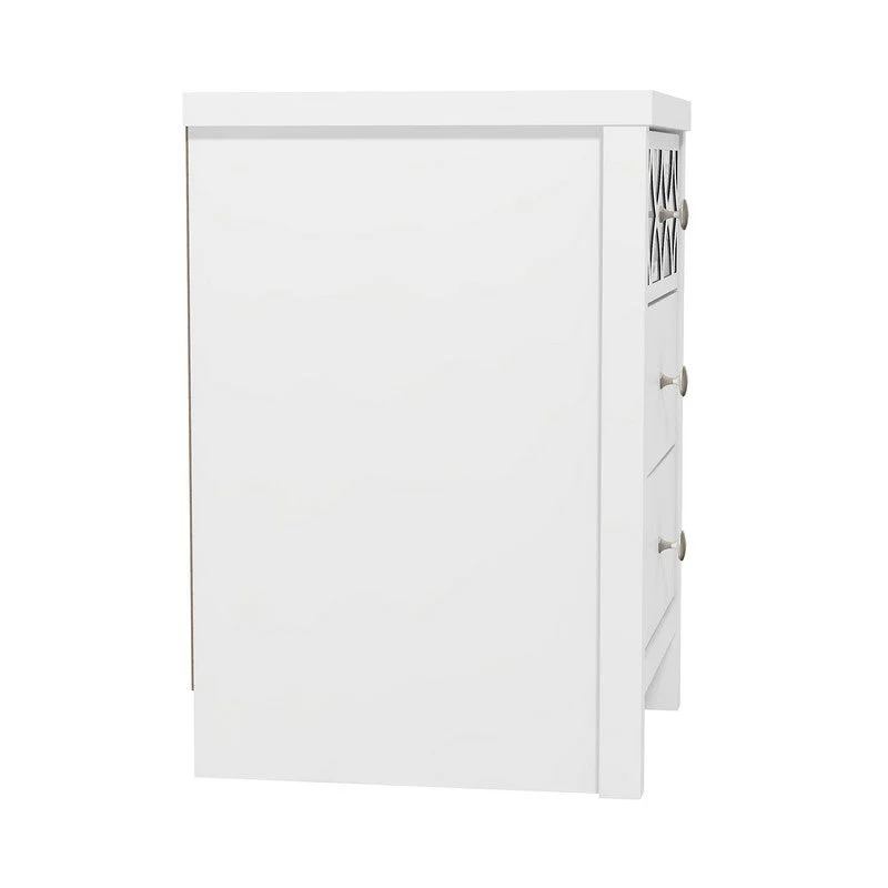 Arianna Slim Bedside Table White 3 Drawers - Image 5