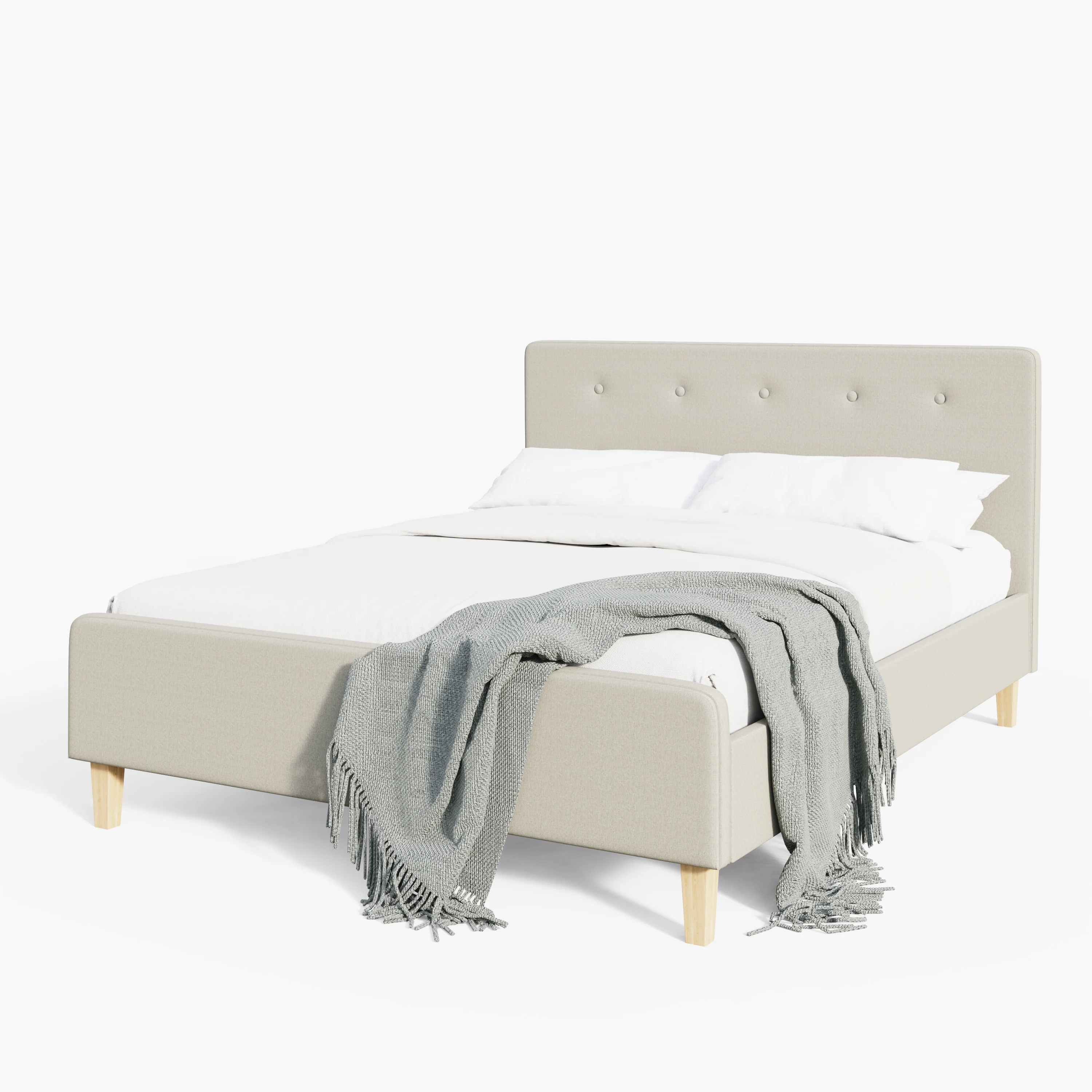 Ashbourne King Size Bed Natural 5 x 7ft