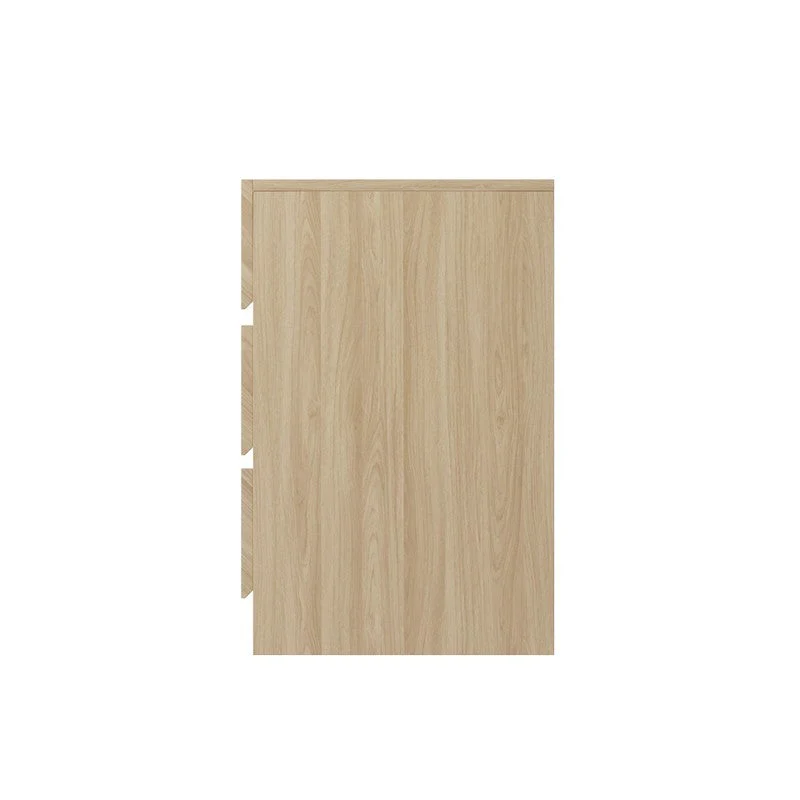 Catania Slim Bedside Table Light Brown 3 Drawers - Image 3
