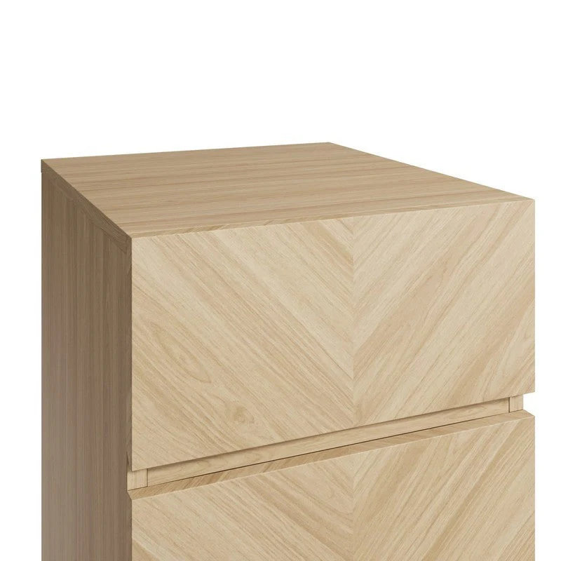 Catania Slim Bedside Table Light Brown 3 Drawers - Image 5
