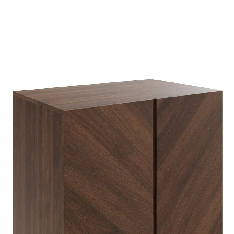 Catania Tall Wardrobe Dark Brown 2 Doors 1 Drawer - Image 5