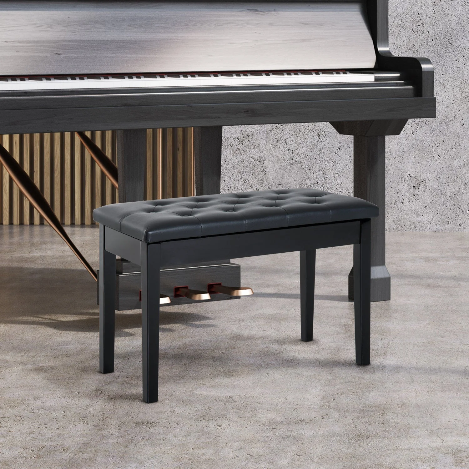 Faux Leather Piano Bench - Image 2