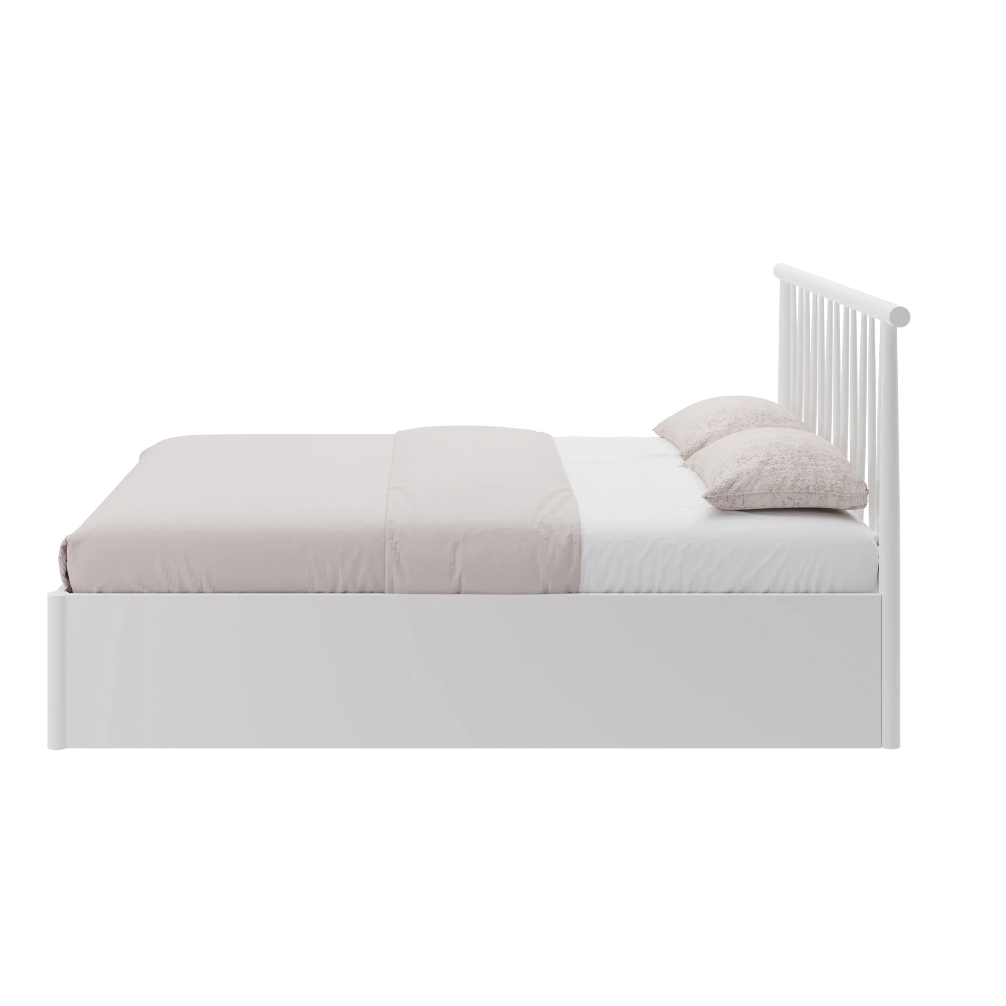 Fusum Double Ottoman Bed White 6 x 7ft