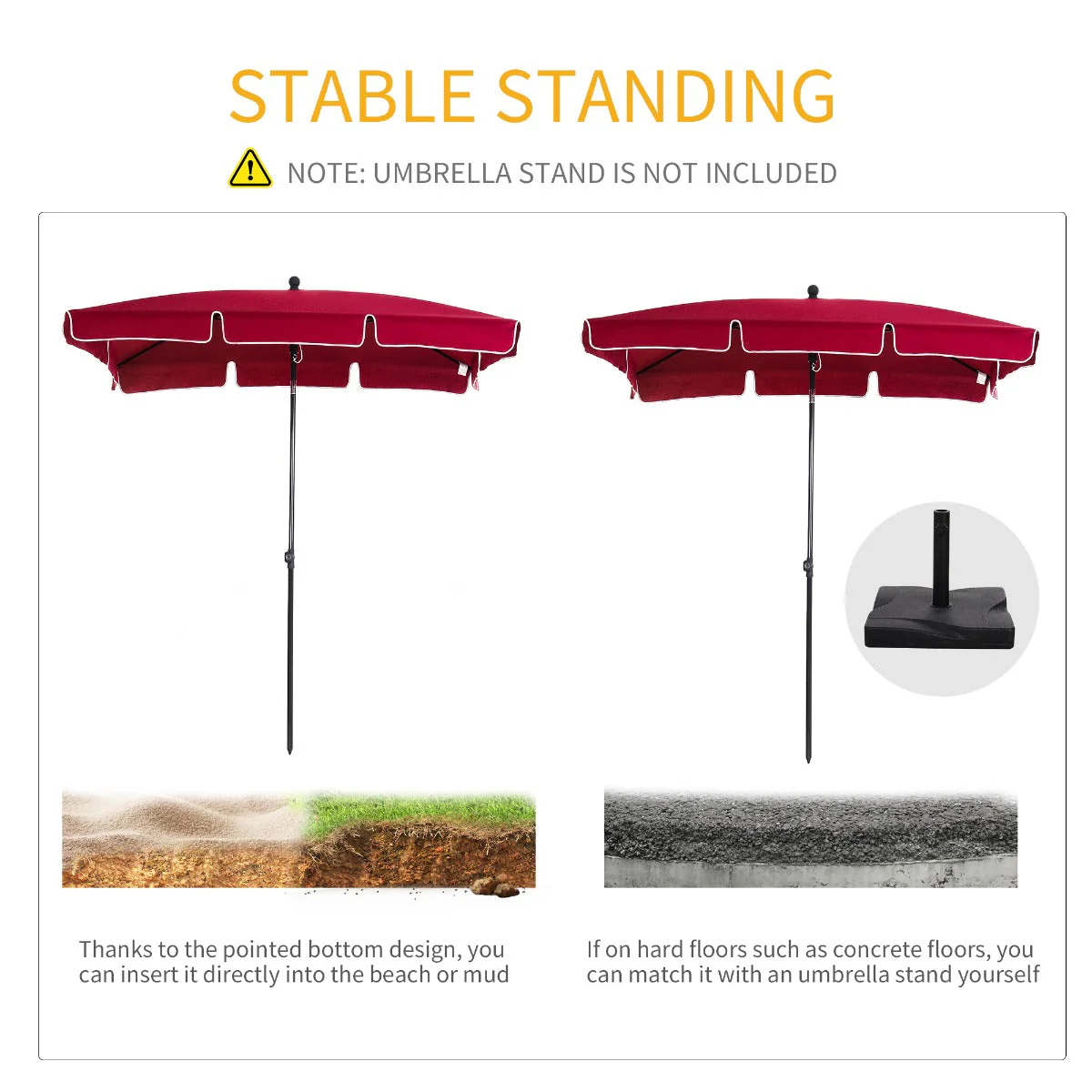 Garden Parasol Umbrella Red - Image 4