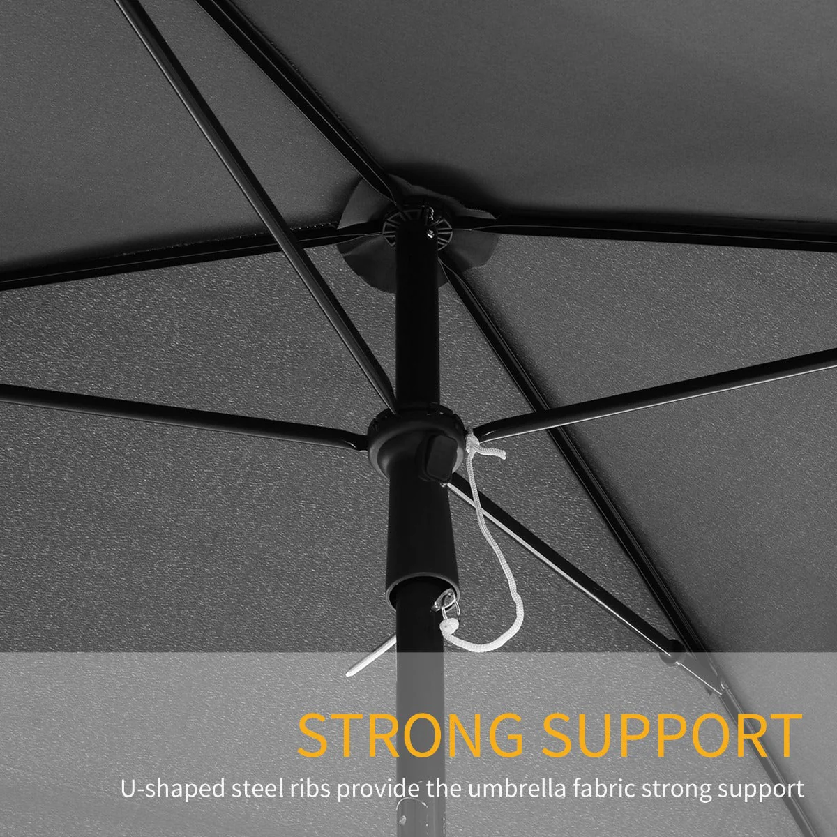 Garden Parasol Umbrella Charcoal - Image 7