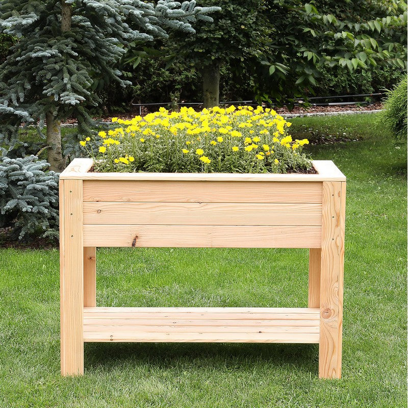 Garden Planter Larch Rectangular Dan by Shire - 82cm - Image 3