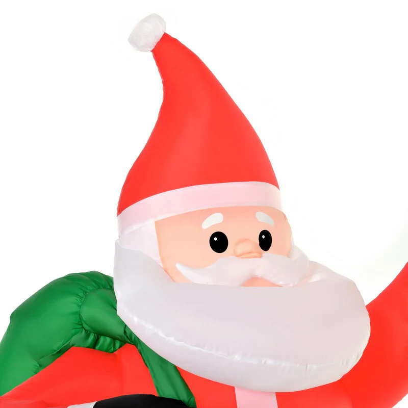 Homcom 8 Foot LED Polyester Santa Claus Christmas Inflatable - Image 9