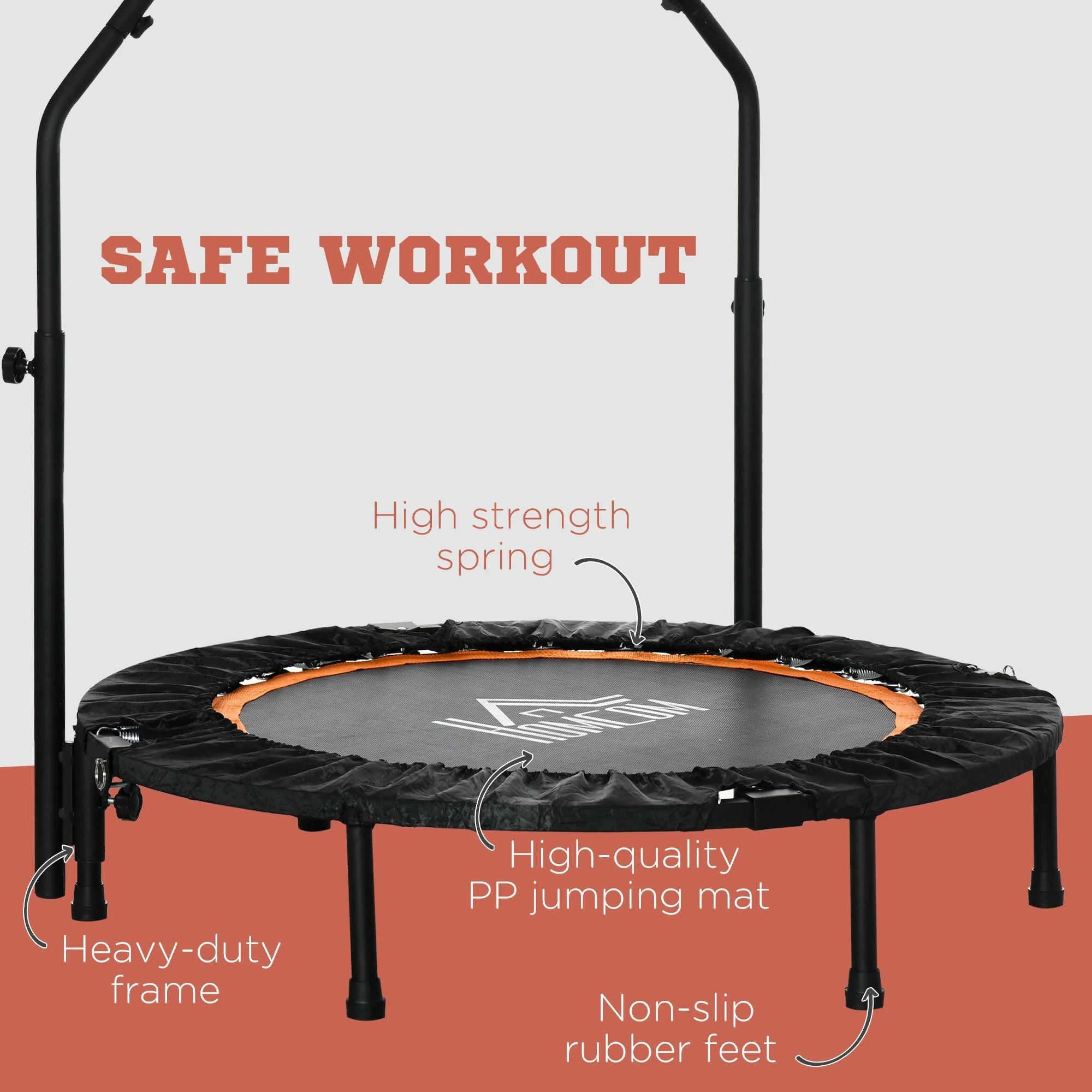 Homcom 40'' Foldable Mini Trampoline - Image 6