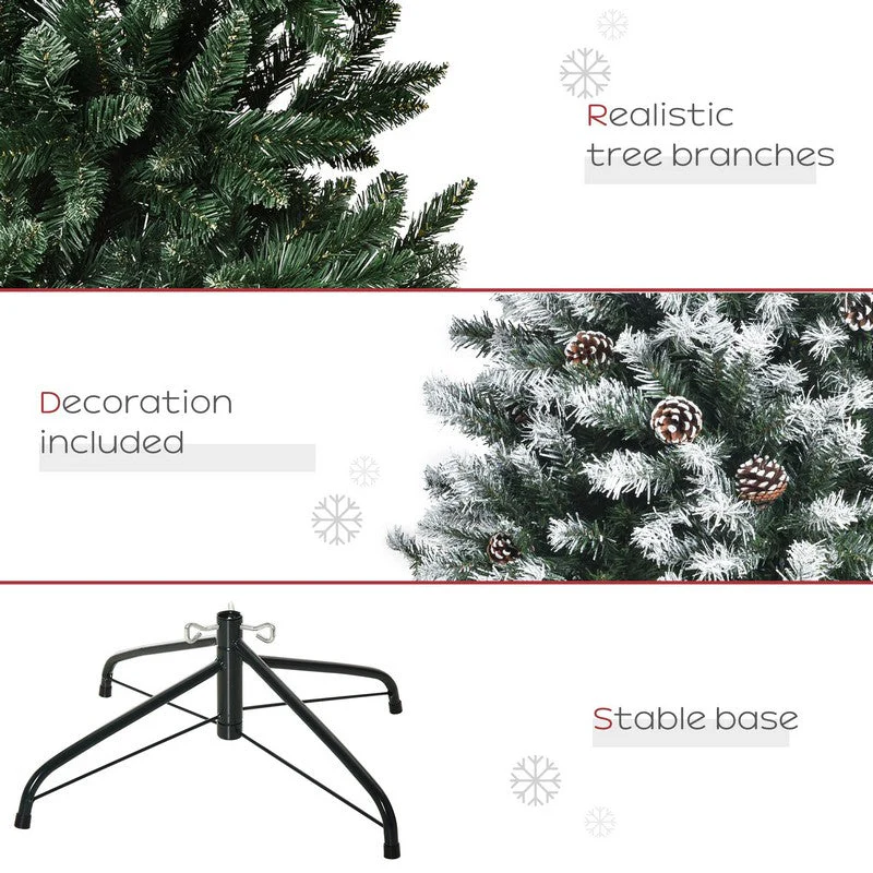 Homcom 5 Foot Artificial Christmas Tree with Pine Cones - Image 5