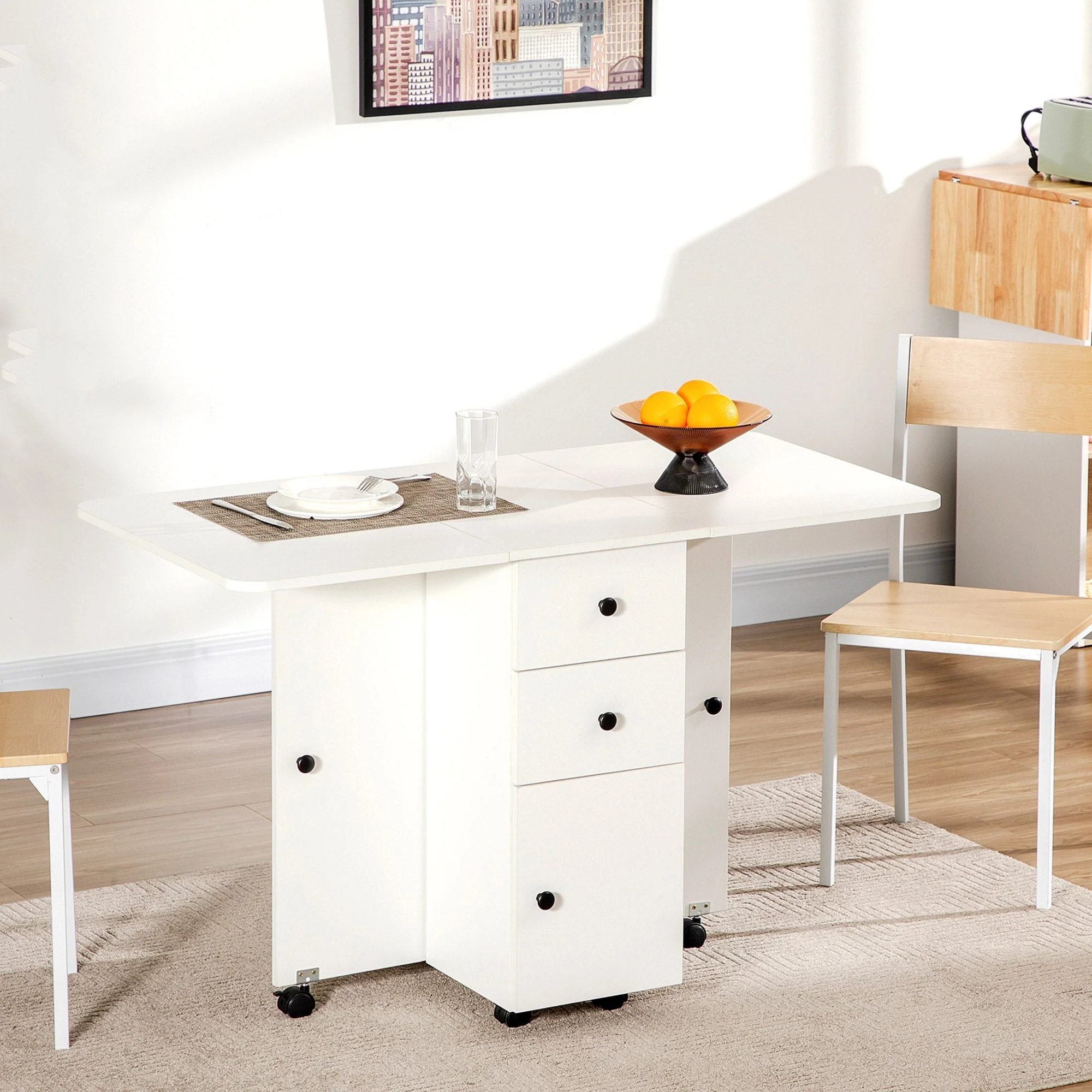 Homcom Folding Dining Table for 4-6 - Image 2
