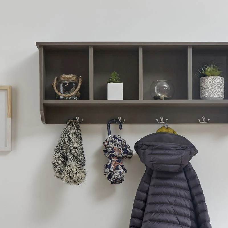 Kempton Wall Rack Grey 4 Shelves