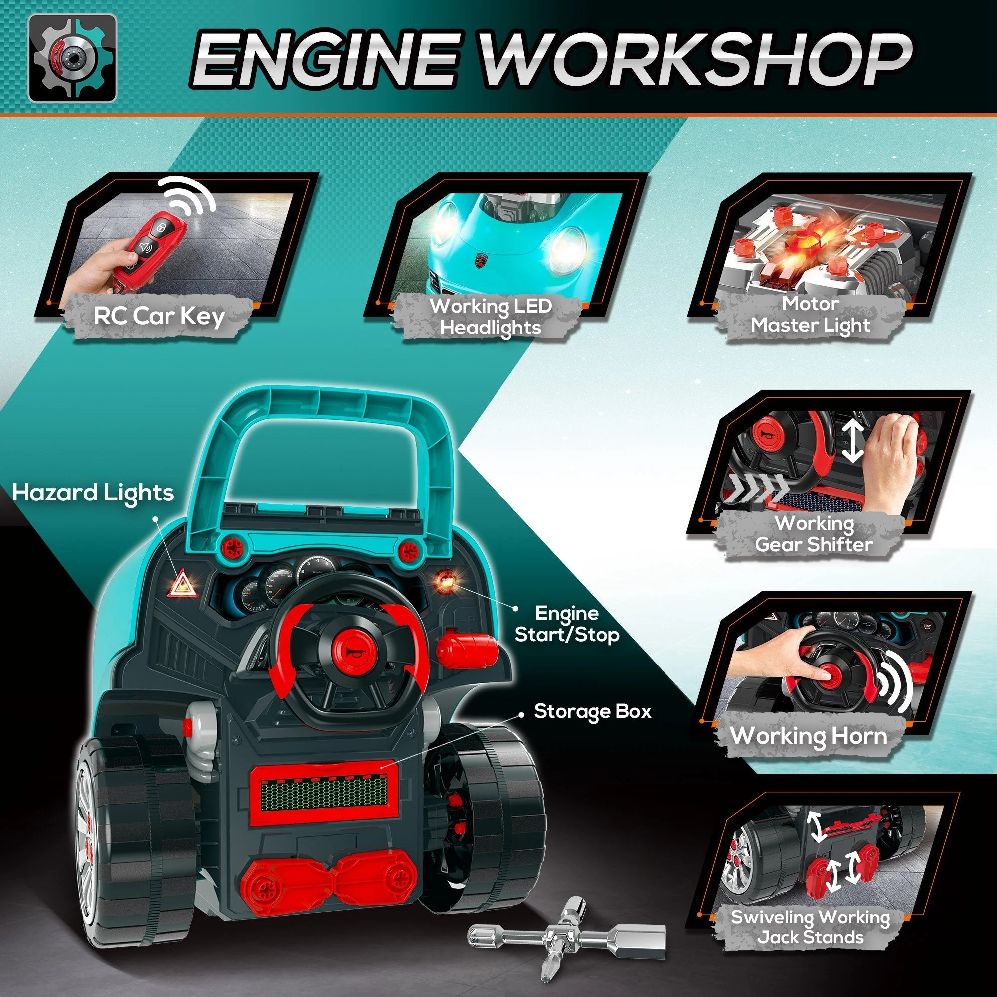 Kids Truck Engine Toy Set - Image 5