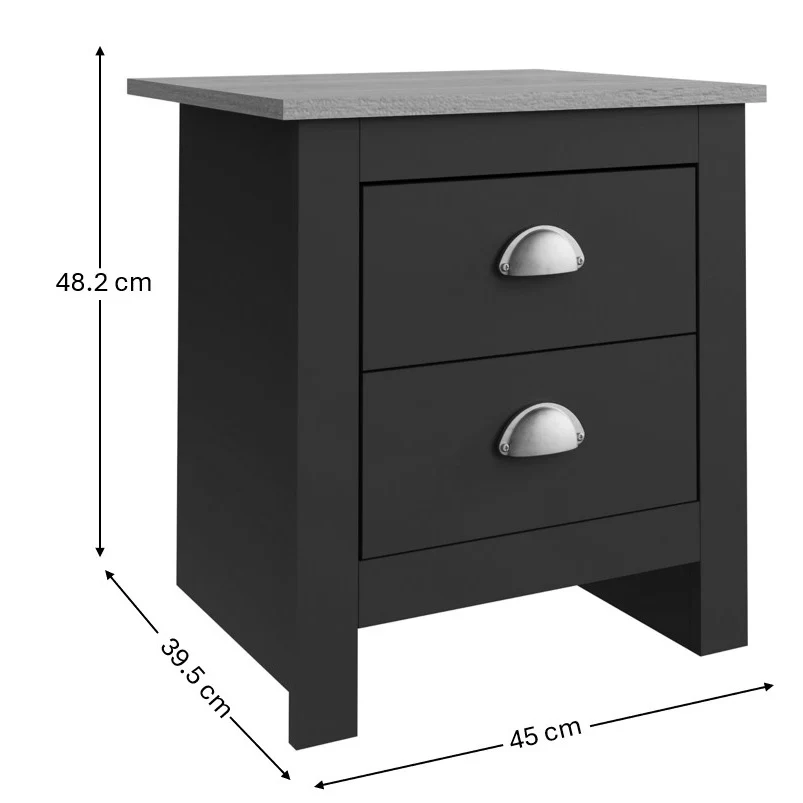 Lancaster 4 Piece Bedroom Furniture Set Black - Image 6