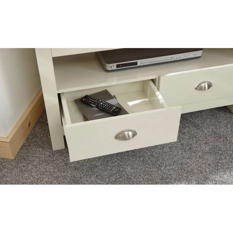 Lancaster Corner TV unit Cream 1 Shelf 2 Drawers - Image 6