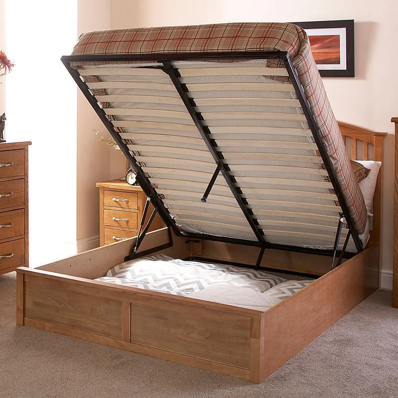 Madrid Double Ottoman Bed Natural 5 x 7ft - Image 3