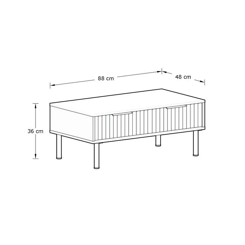 Nervata Coffee Table Black 2 Drawers - Image 10