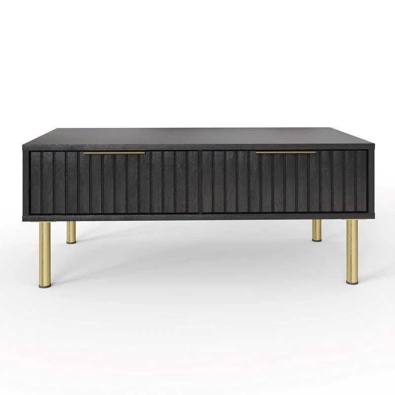 Nervata Coffee Table Black 2 Drawers - Image 7