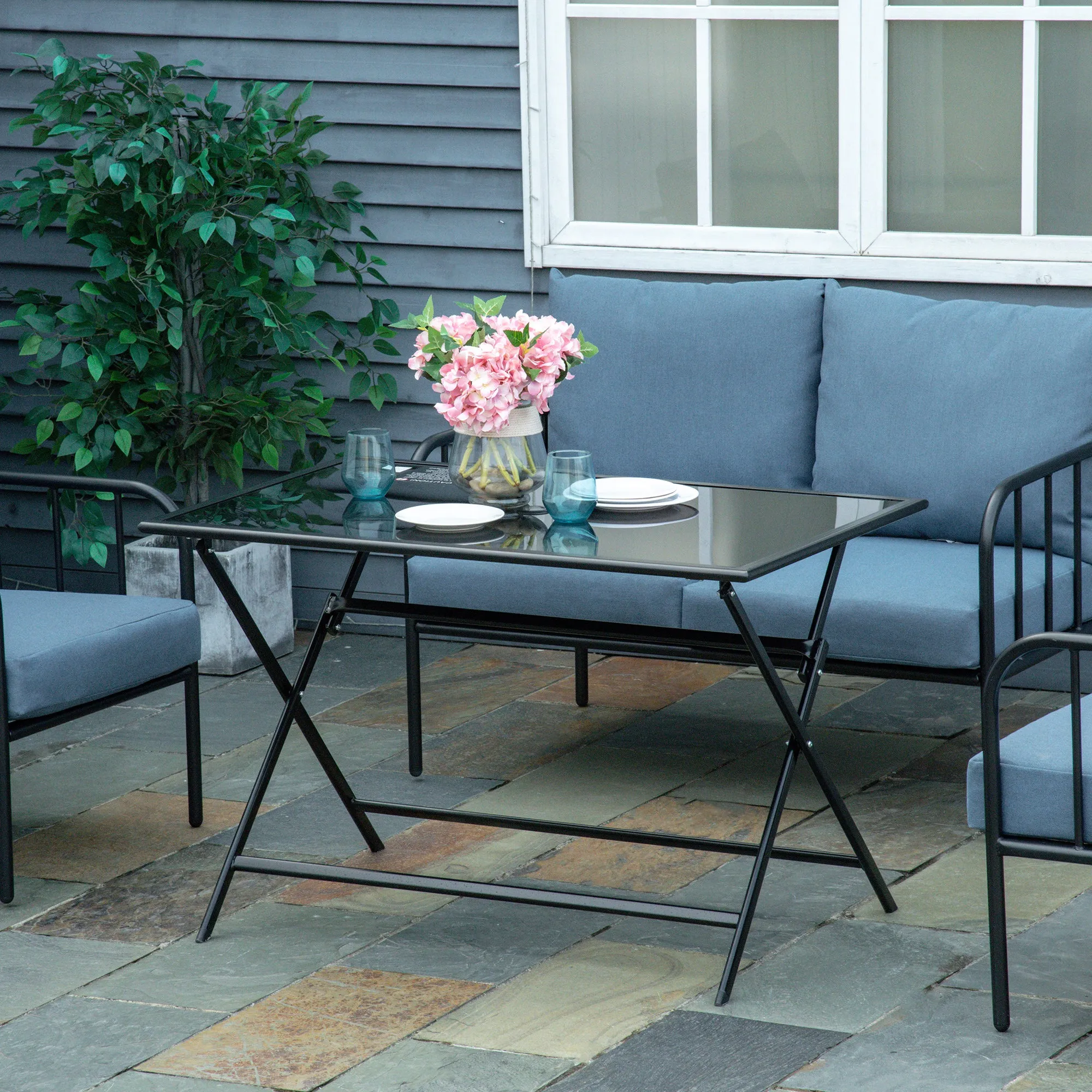 Outsunny Folding Outdoor Dining Table