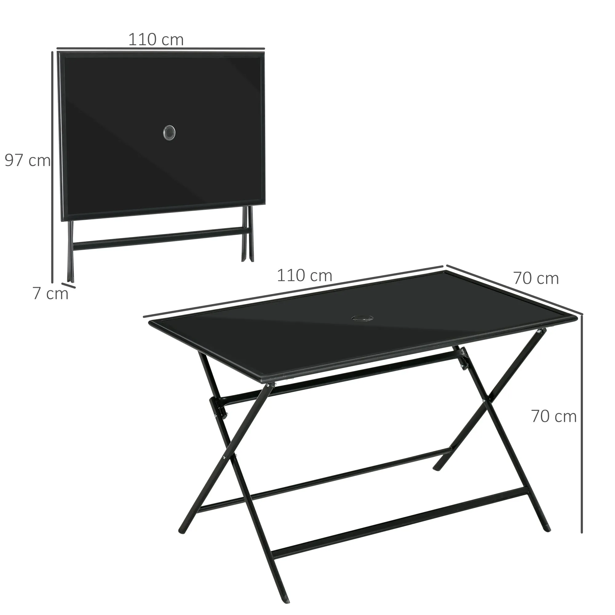 Outsunny Folding Outdoor Dining Table - Image 3
