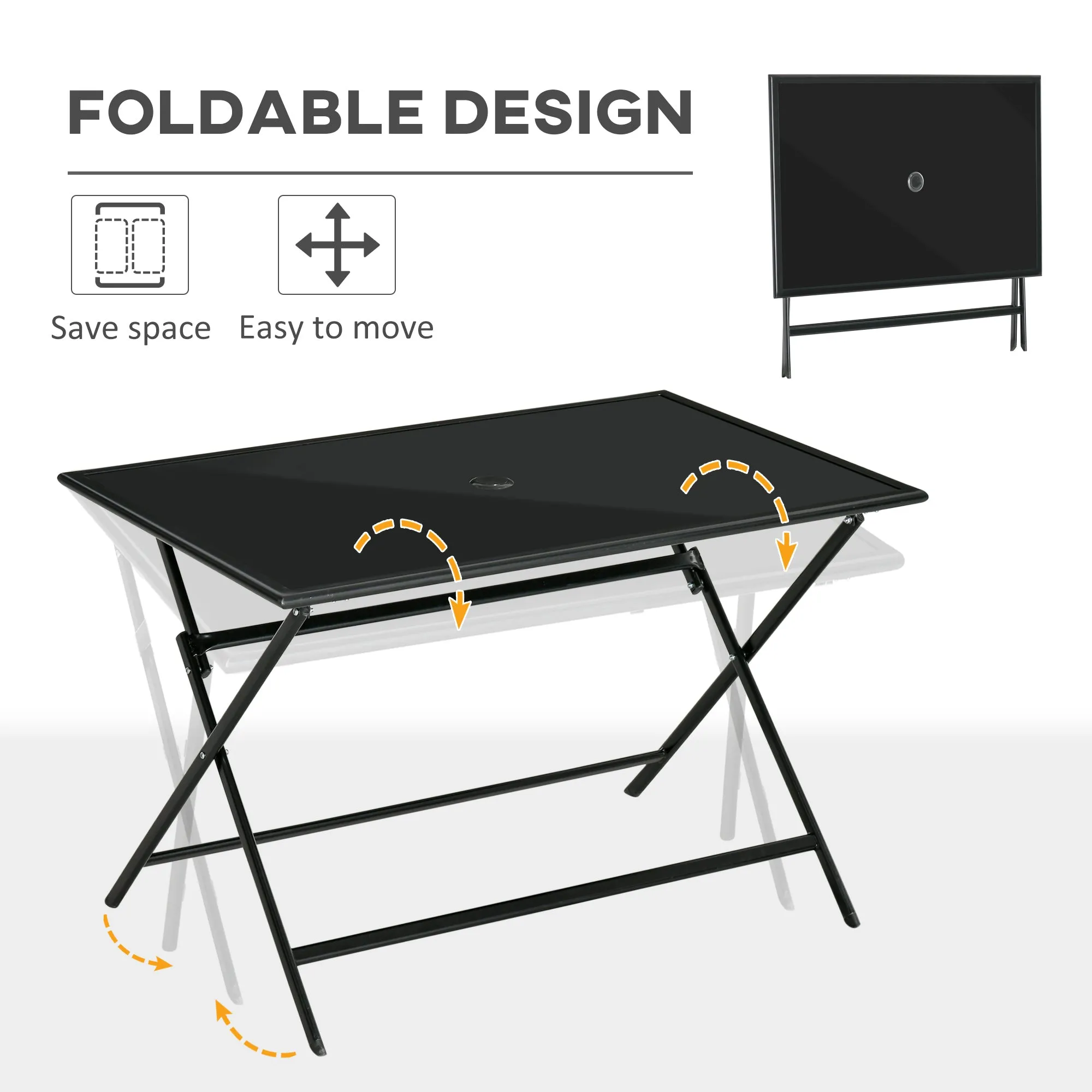 Outsunny Folding Outdoor Dining Table - Image 5
