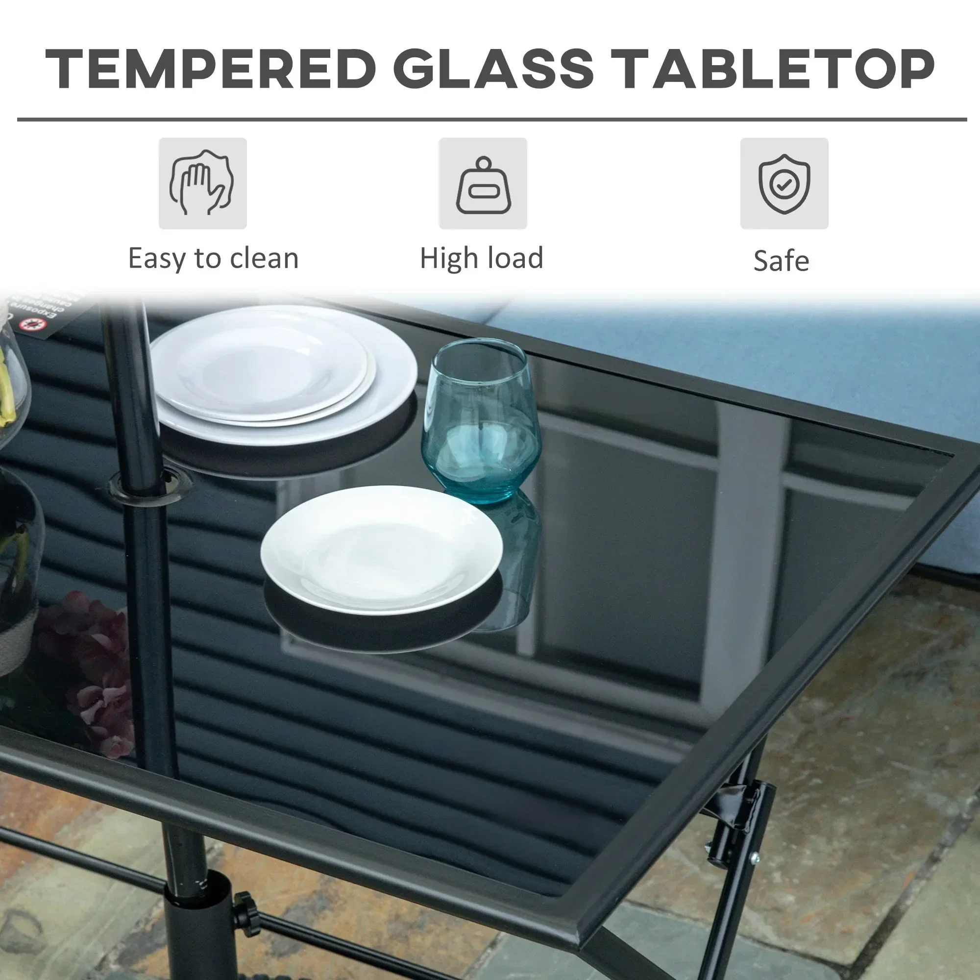 Outsunny Folding Outdoor Dining Table - Image 6