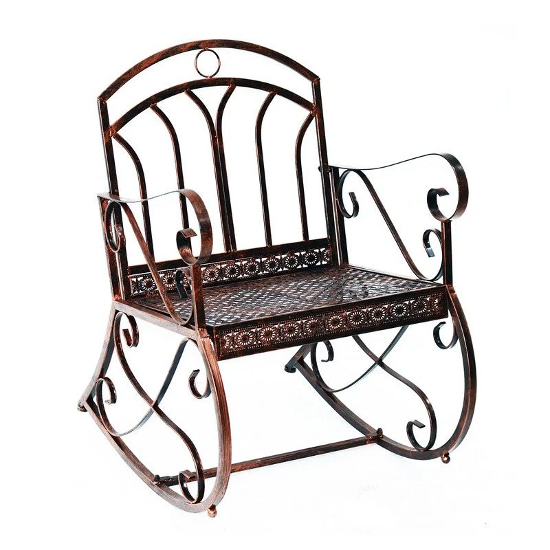 Metal Single Chair 1 Seater Garden Outdoor Rocking Chair - Image 2