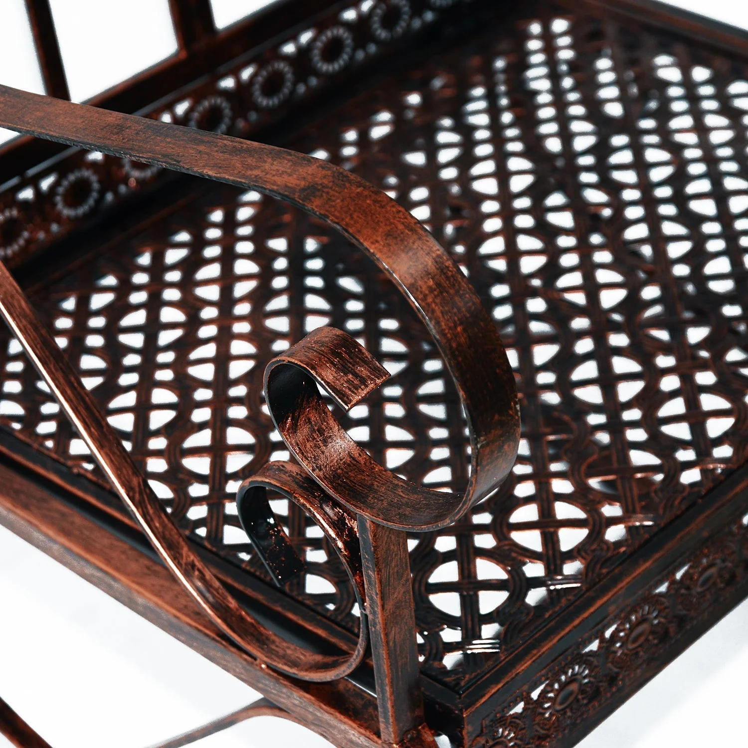 Metal Single Chair 1 Seater Garden Outdoor Rocking Chair - Image 7