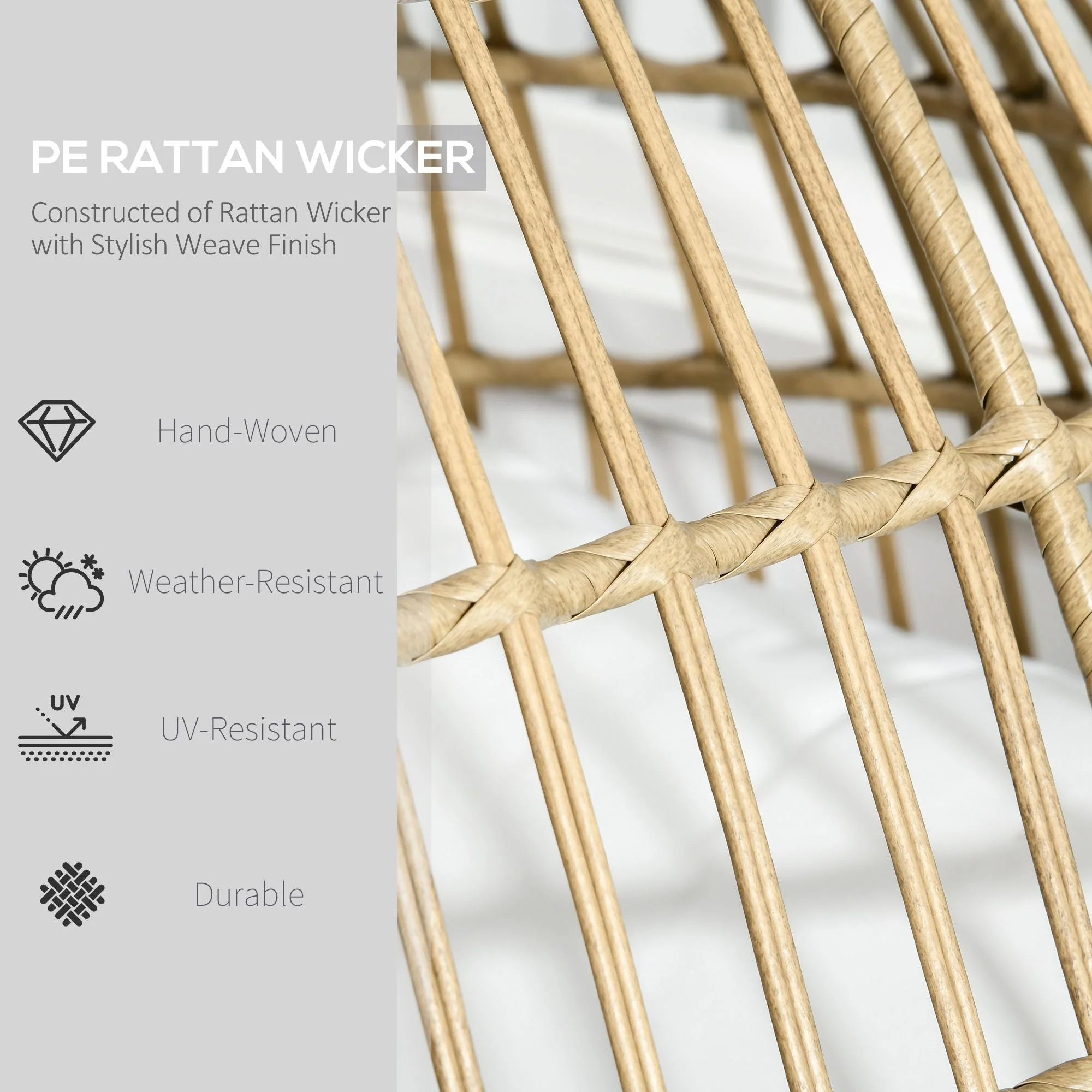 Rattan Outdoor Egg Chair - Image 4