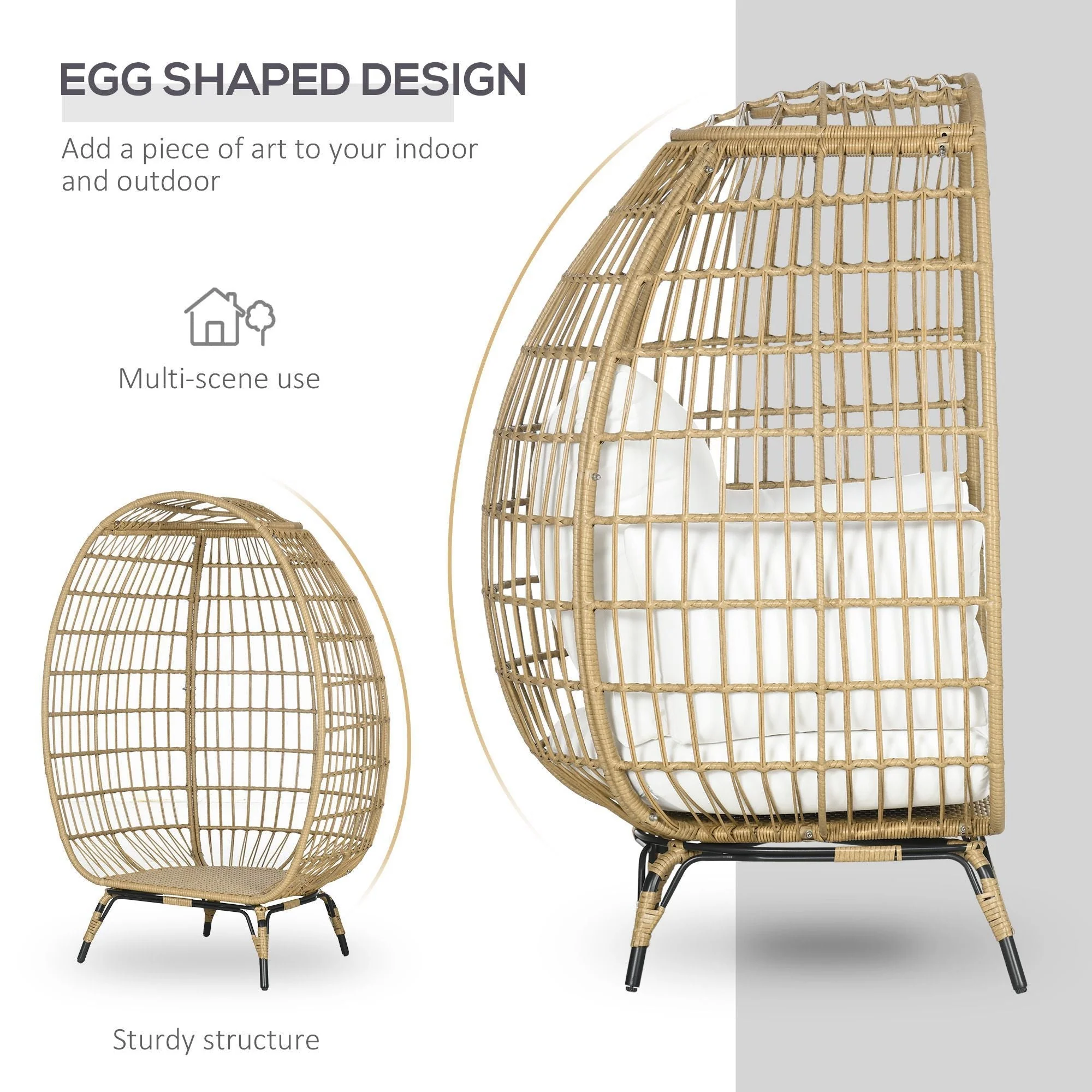 Rattan Outdoor Egg Chair - Image 5