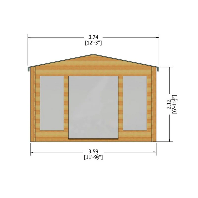 Shire Argyll 11' 9" x 13' 8" Apex Log Cabin - Premium 44mm Cladding Tongue & Groove - Image 7