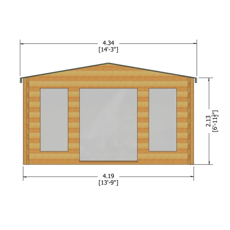 Shire Argyll 13' 8" x 15' 8" Apex Log Cabin - Premium 28mm Cladding Tongue & Groove - Image 7
