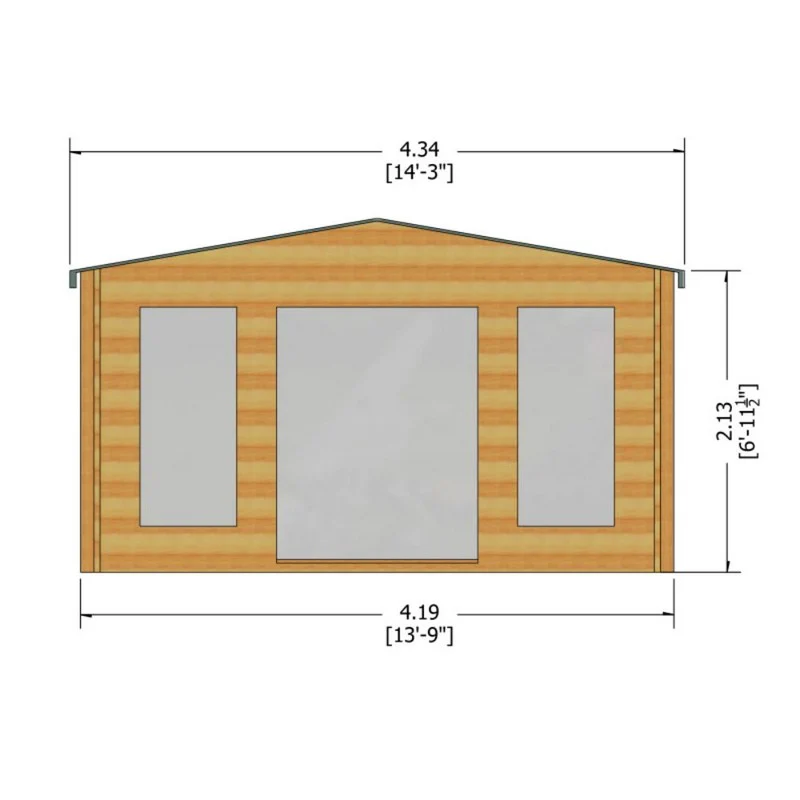 Shire Argyll 13' 8" x 7' 10" Apex Log Cabin - Premium 28mm Cladding Tongue & Groove - Image 7
