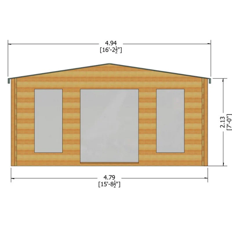 Shire Argyll 15' 6" x 11' 9" Apex Log Cabin - Premium 70mm Cladding Tongue & Groove - Image 7