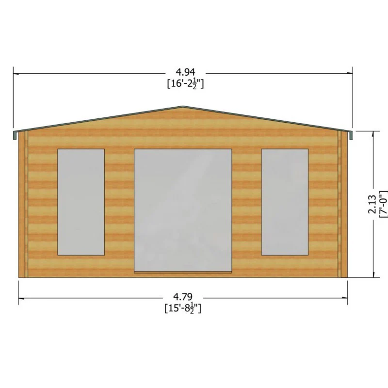 Shire Argyll 15' 6" x 13' 8" Apex Log Cabin - Premium 34mm Cladding Tongue & Groove - Image 7