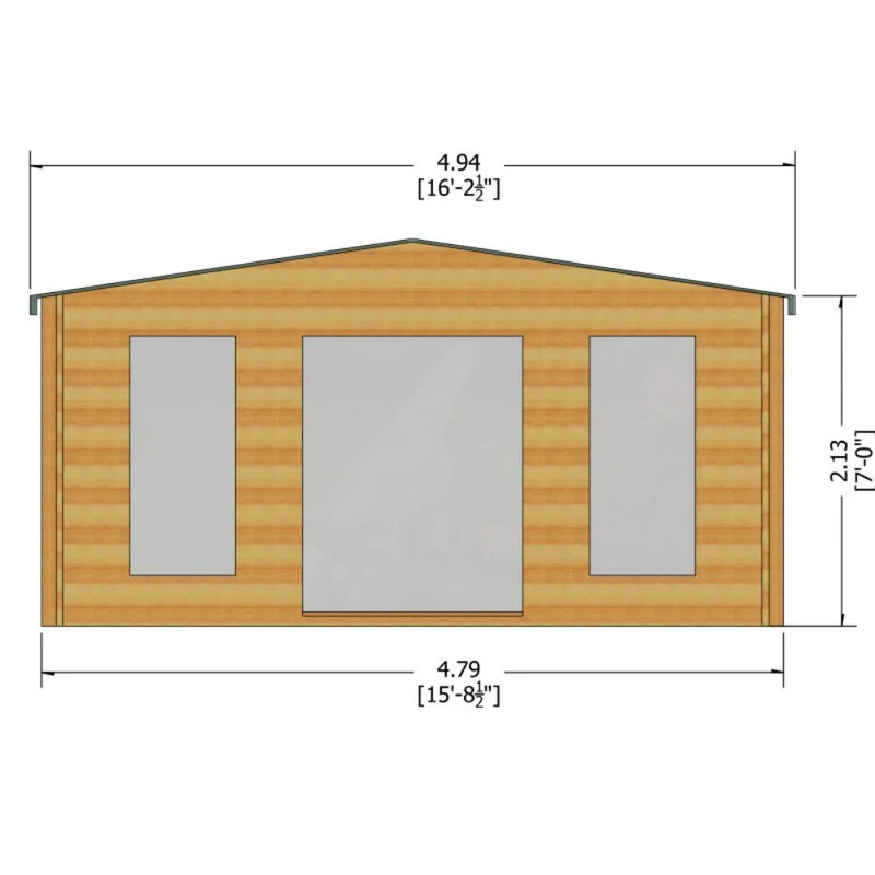 Shire Argyll 15' 6" x 9' 9" Apex Log Cabin - Premium 34mm Cladding Tongue & Groove - Image 7