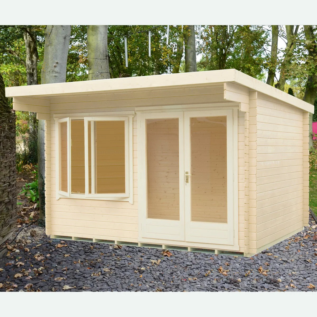 Shire Belgravia 7' 10" x 11' 9" Pent Log Cabin - Premium 44mm Cladding Tongue & Groove - Image 2