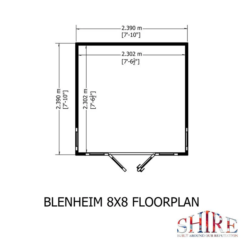 Shire Blenheim 7' 10" x 7' 10" Reverse Apex Summerhouse - Premium Dip Treated Shiplap - Image 9