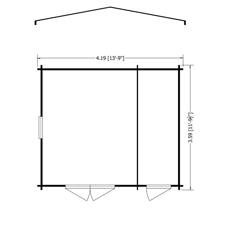 Shire Bourne 13' 8" x 11' 9" Apex Log Cabin - Premium 44mm Cladding Tongue & Groove - Image 2