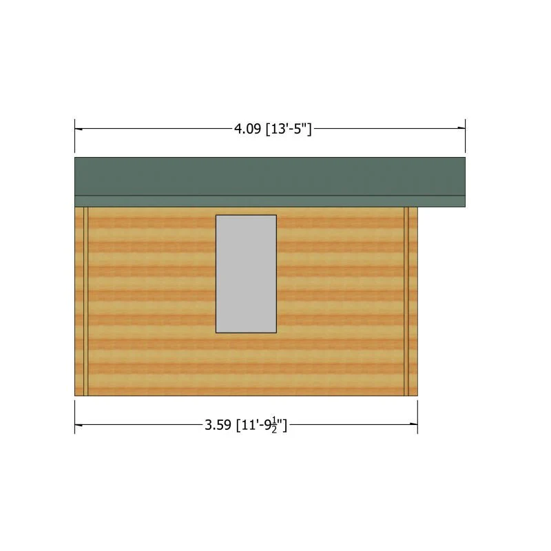 Shire Bourne 13' 8" x 11' 9" Apex Log Cabin - Premium 70mm Cladding Tongue & Groove - Image 4