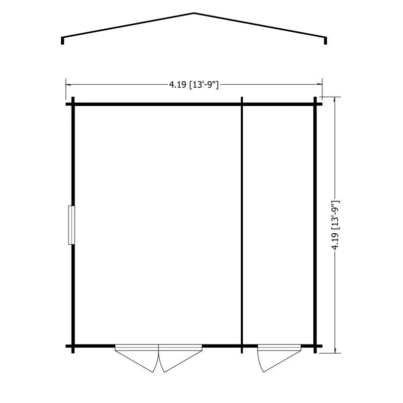 Shire Bourne 13' 8" x 13' 8" Apex Log Cabin - Premium 70mm Cladding Tongue & Groove - Image 2