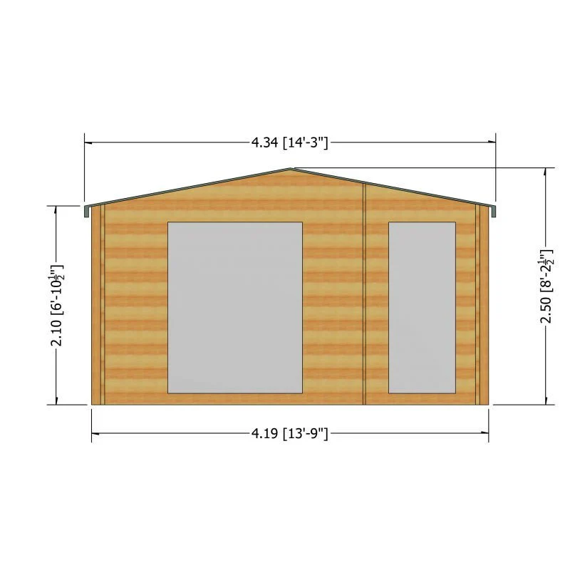Shire Bourne 13' 8" x 7' 10" Apex Log Cabin - Premium 28mm Cladding Tongue & Groove - Image 4