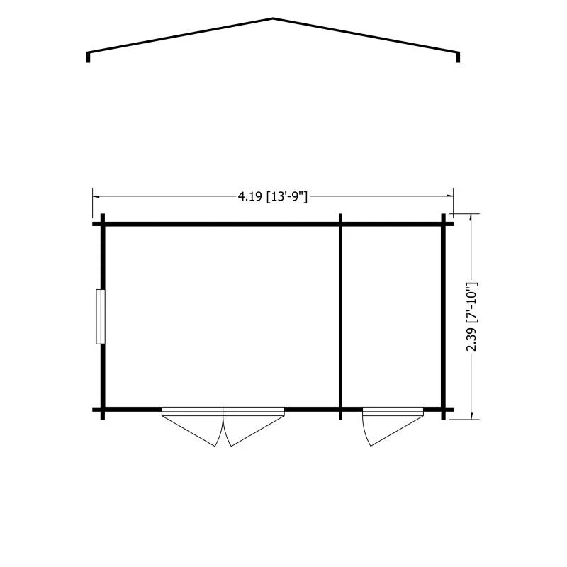 Shire Bourne 13' 8" x 7' 10" Apex Log Cabin - Premium 34mm Cladding Tongue & Groove - Image 2