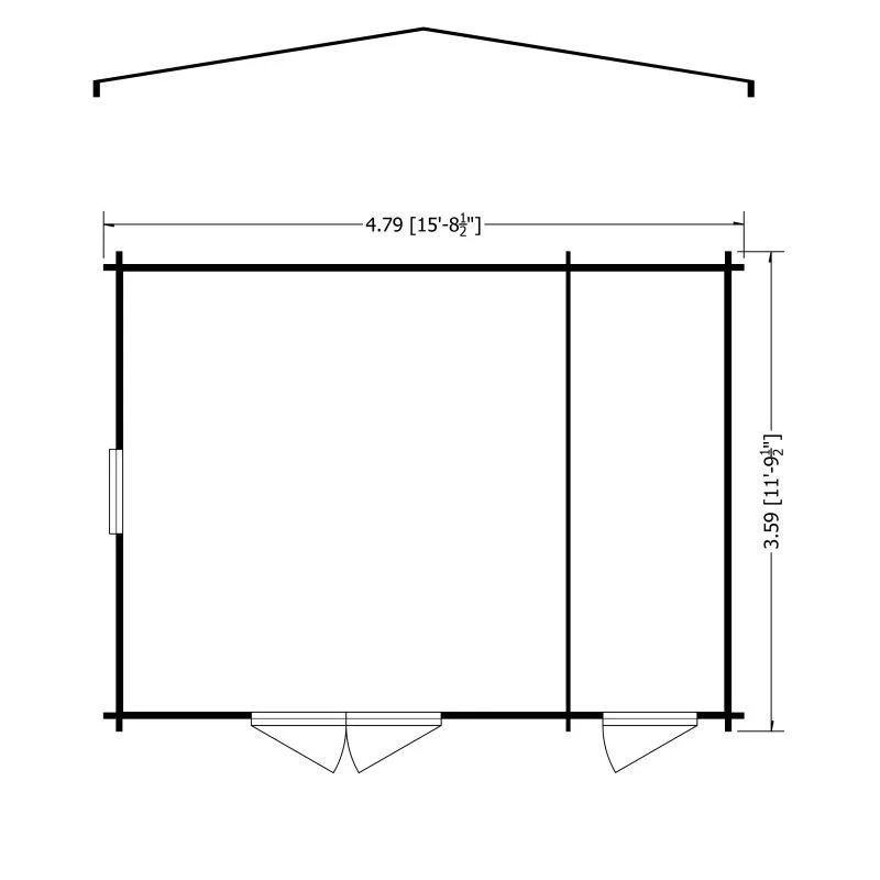 Shire Bourne 15' 6" x 11' 9" Apex Log Cabin - Premium 34mm Cladding Tongue & Groove - Image 2